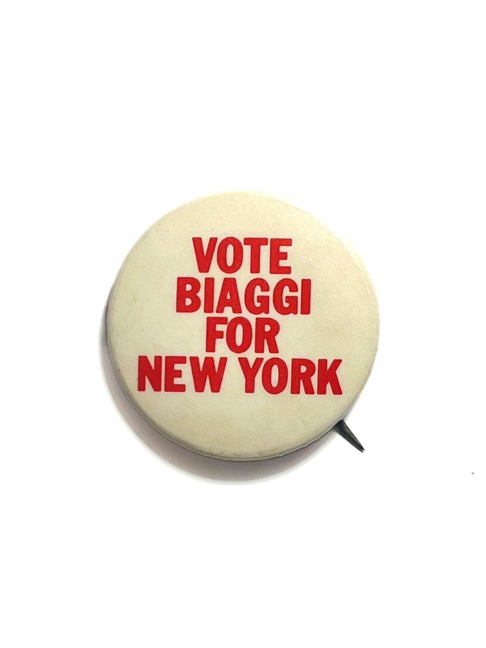 Vintage 70s NYC Mario BIAGGI for Mayor Political Campaign Pin Back Button